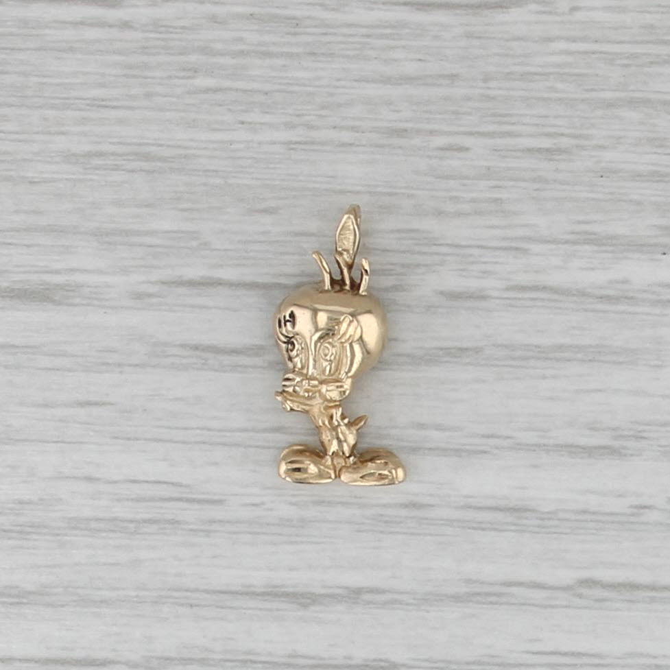 Tweety Bird Pendant 14k Yellow Gold Warner Brothers Cartoon Charm