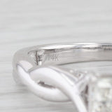 0.94 ctw Princess Cut Diamond Engagement Solitaire Ring 14K White Gold Size 7