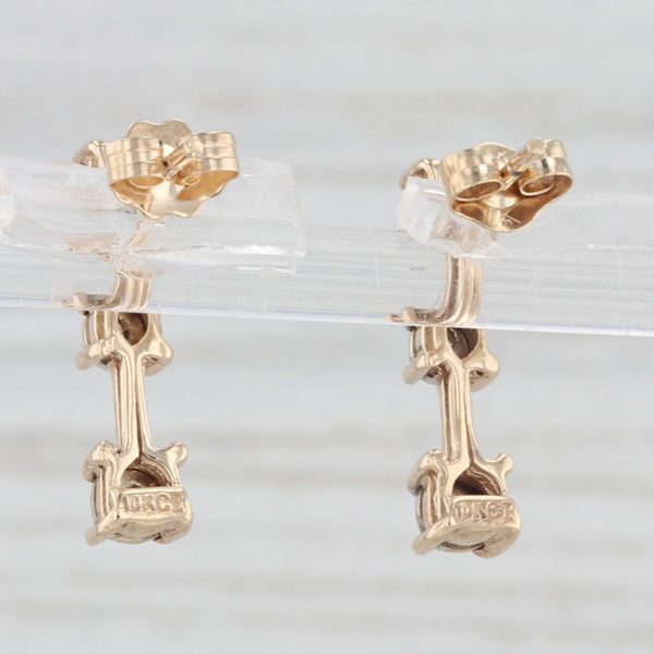 3-Stone Diamond Journey Earrings 10k Yellow Gold Drops