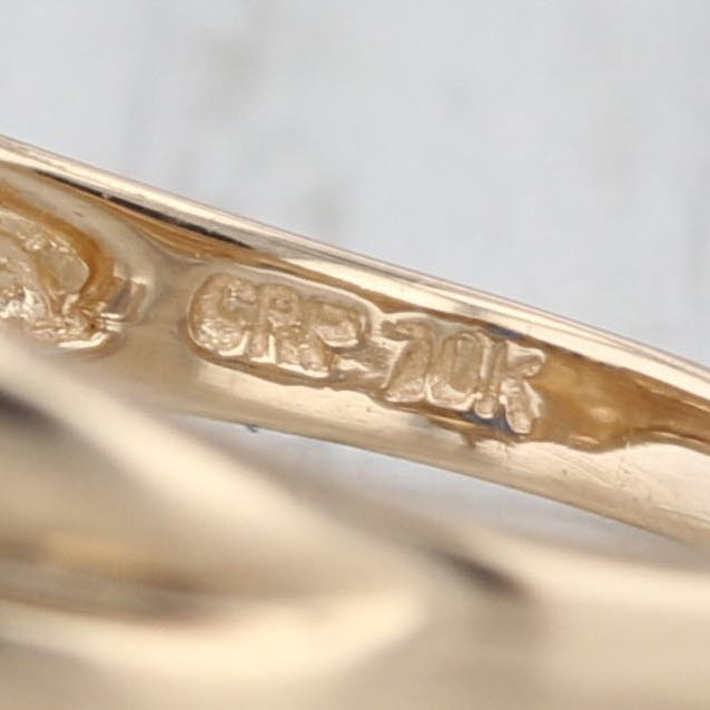 0.75ctw Marquise Blue Sapphire Diamond Halo Ring 10k Yellow Gold Size 6.75