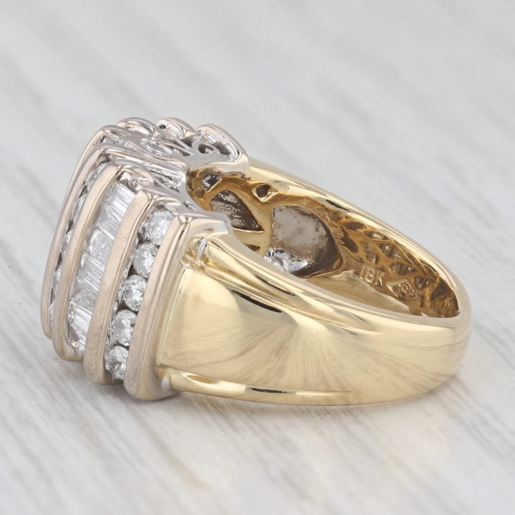 Light Gray 1.34ctw Baguette Diamond Ring 18k Yellow Gold Size 5.25-5.5