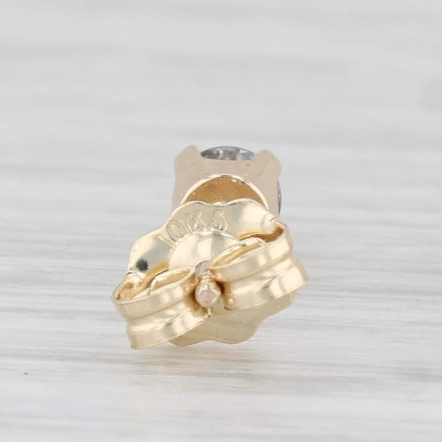 Light Gray 0.24ctw Round Solitaire Stud Earrings 10k Yellow Gold