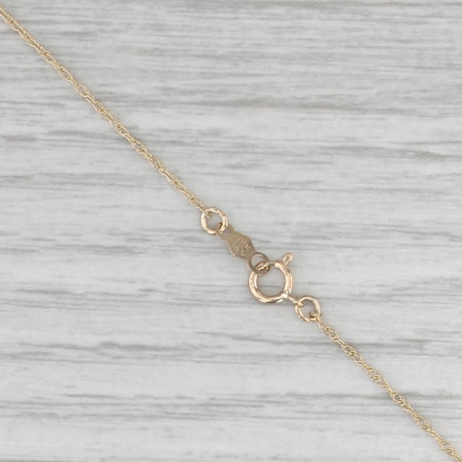 Cultuerd Pearl Solitaire Drop Pendant Necklace 14k Yellow Gold 18.25" Rope Chain
