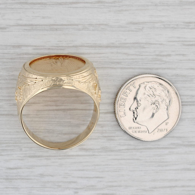 1994 American Eagle Coin Ring 14k 22k Yellow Gold Size 9 Signet 1/10oz