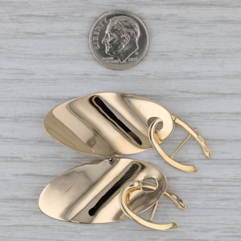 Dark Gray Mattioli Convertible Dangle Hoop Earrings 18k Yellow Gold Snap Top