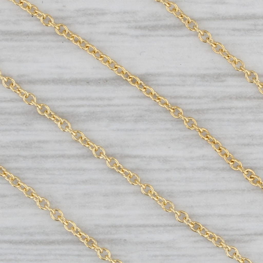 Gray New Cable Chain Necklace 14k Yellow Gold Adjustable 16-18" 1.1mm