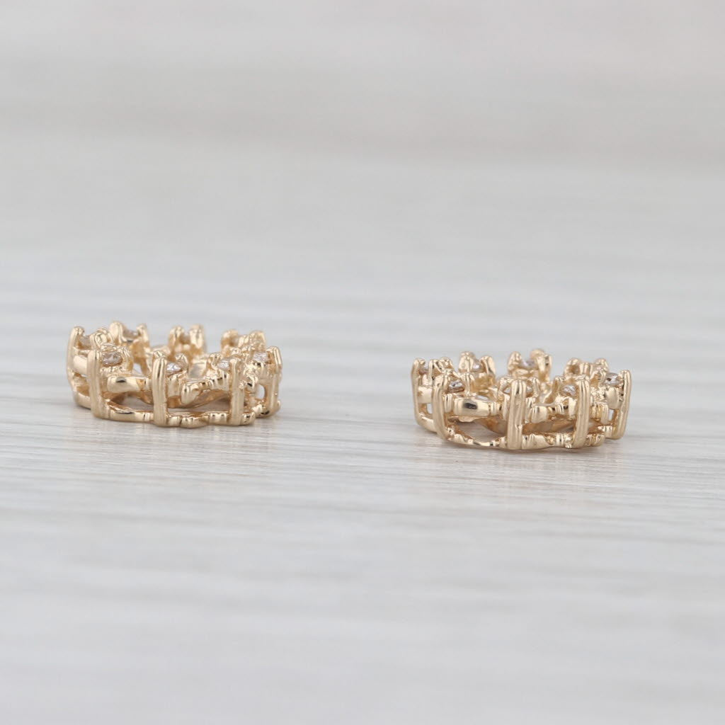 0.12ctw Diamonds Earring Jacket for Stud Earrings 14k Yellow Gold