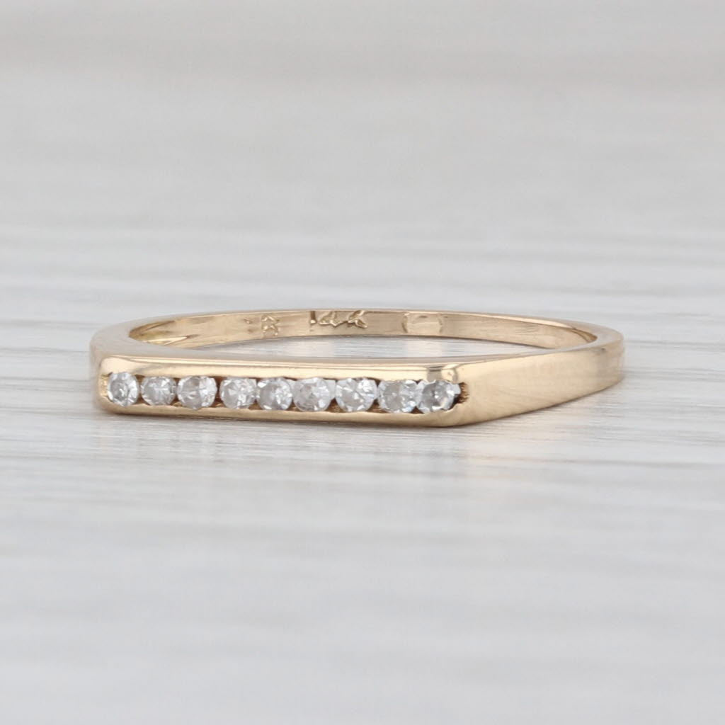 Diamond Stackable Ring 14k Yellow Gold Size 6 Wedding Band