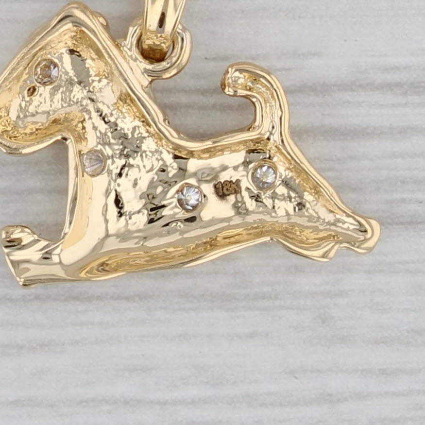 Gray Diamond Pony Tiny Horse Pendant 18k Yellow Gold Charm