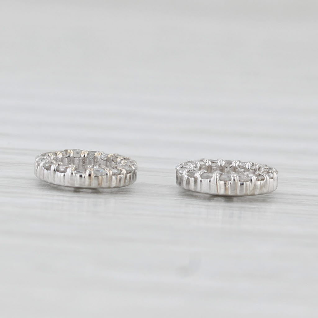 Light Gray 0.15ctw Diamond Earring Enhancer Jackets for Stud Earrings 14k White Gold