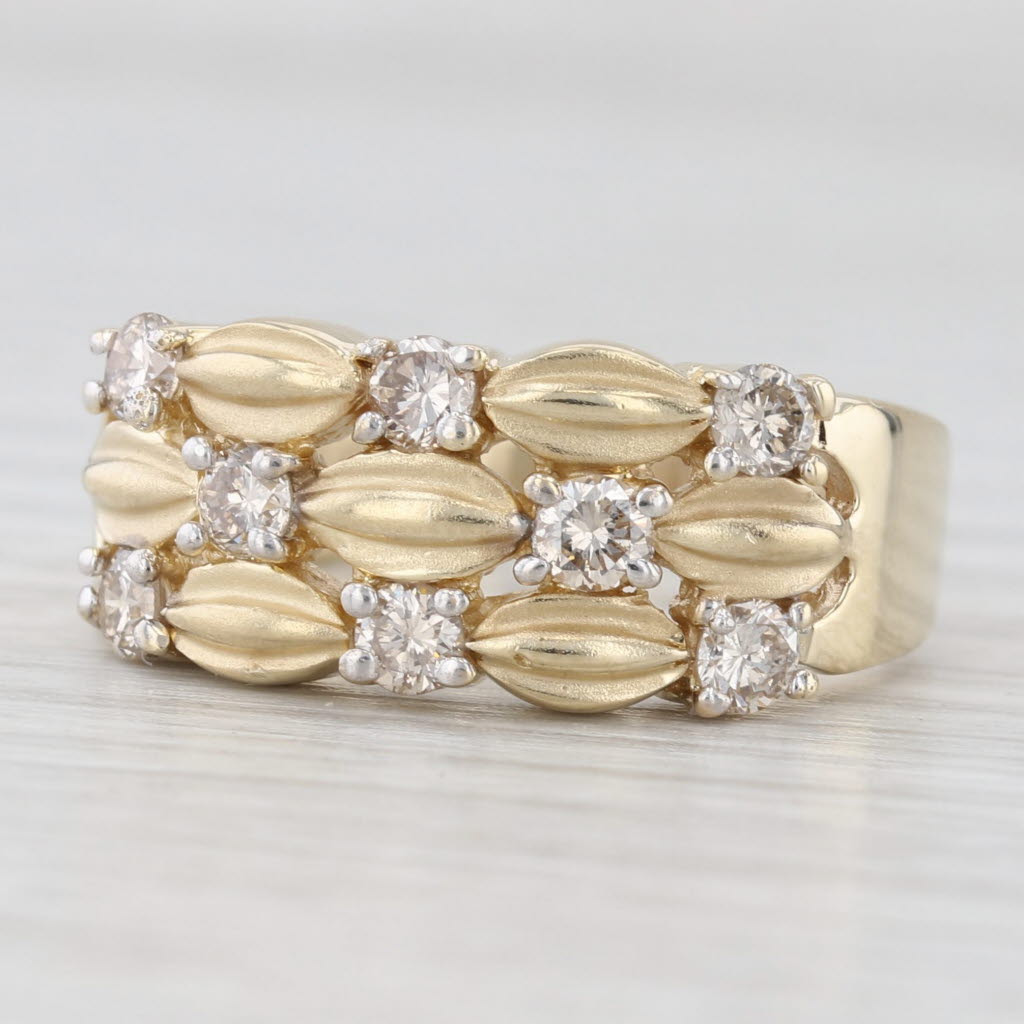 Light Gray 0.54ctw Champagne Diamond Ring 14k Yellow Gold Size 7.5