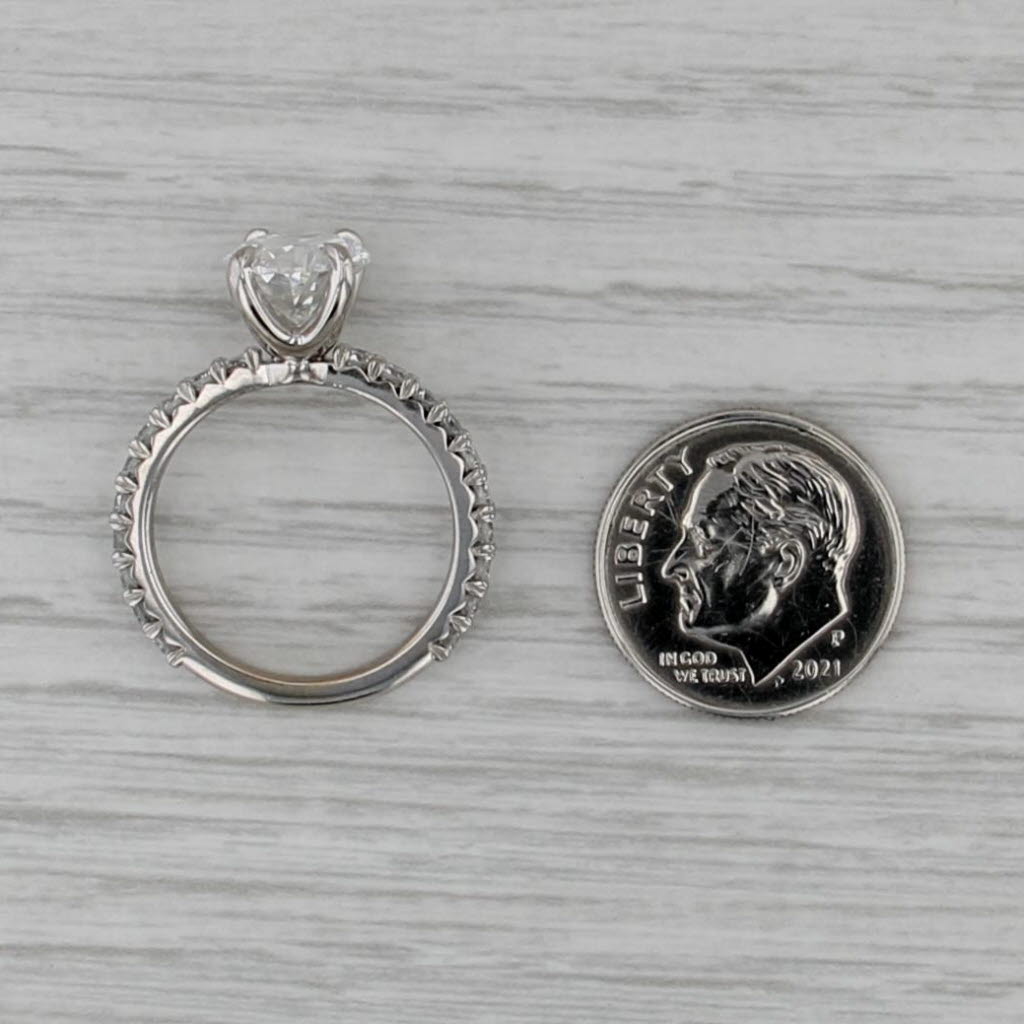 New IGI 3.75ctw Oval Lab Grown Diamond Engagement Ring 14k White Gold Size 6.5