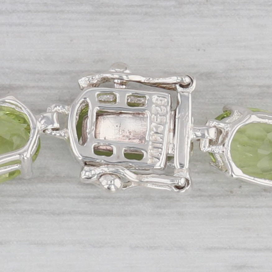 Gray 16ctw Peridot Tennis Bracelet Sterling Silver 7" 5.1mm