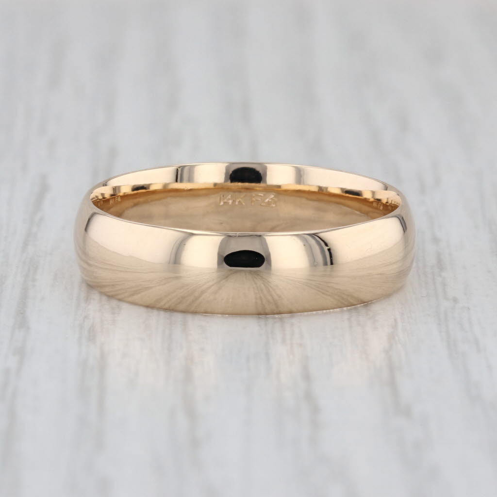 Classic Men's Gold Wedding Band 14k Yellow Gold Size 12 Ring