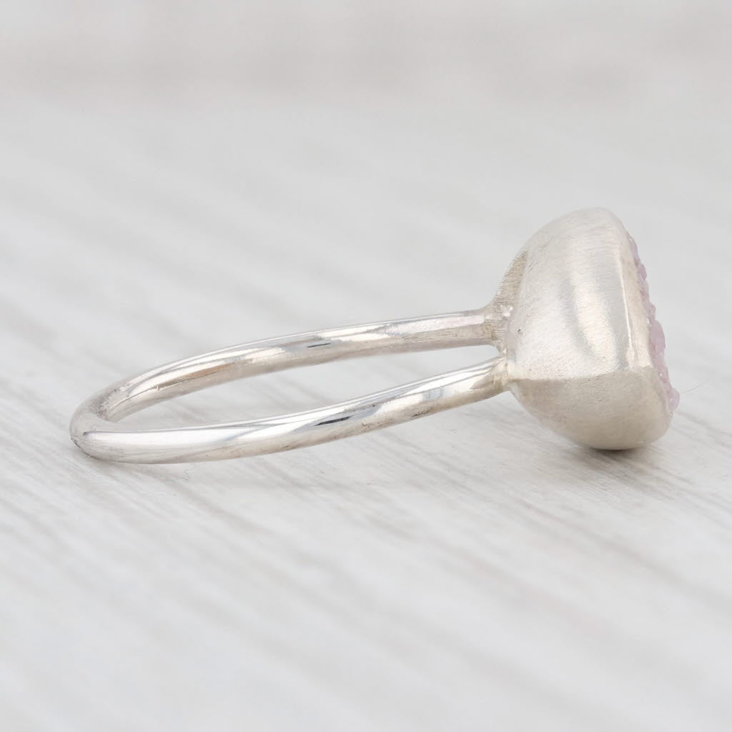 New Nina Wynn Statement Ring White Druzy Quartz Sterling Silver Size 7
