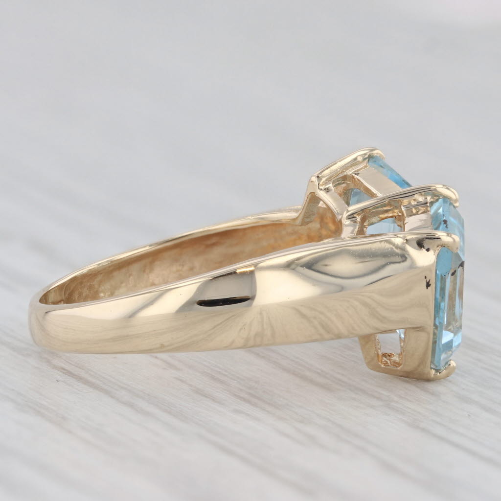 Gray 4.02ctw Blue Topaz 14k Yellow Gold Ring Size 6.25