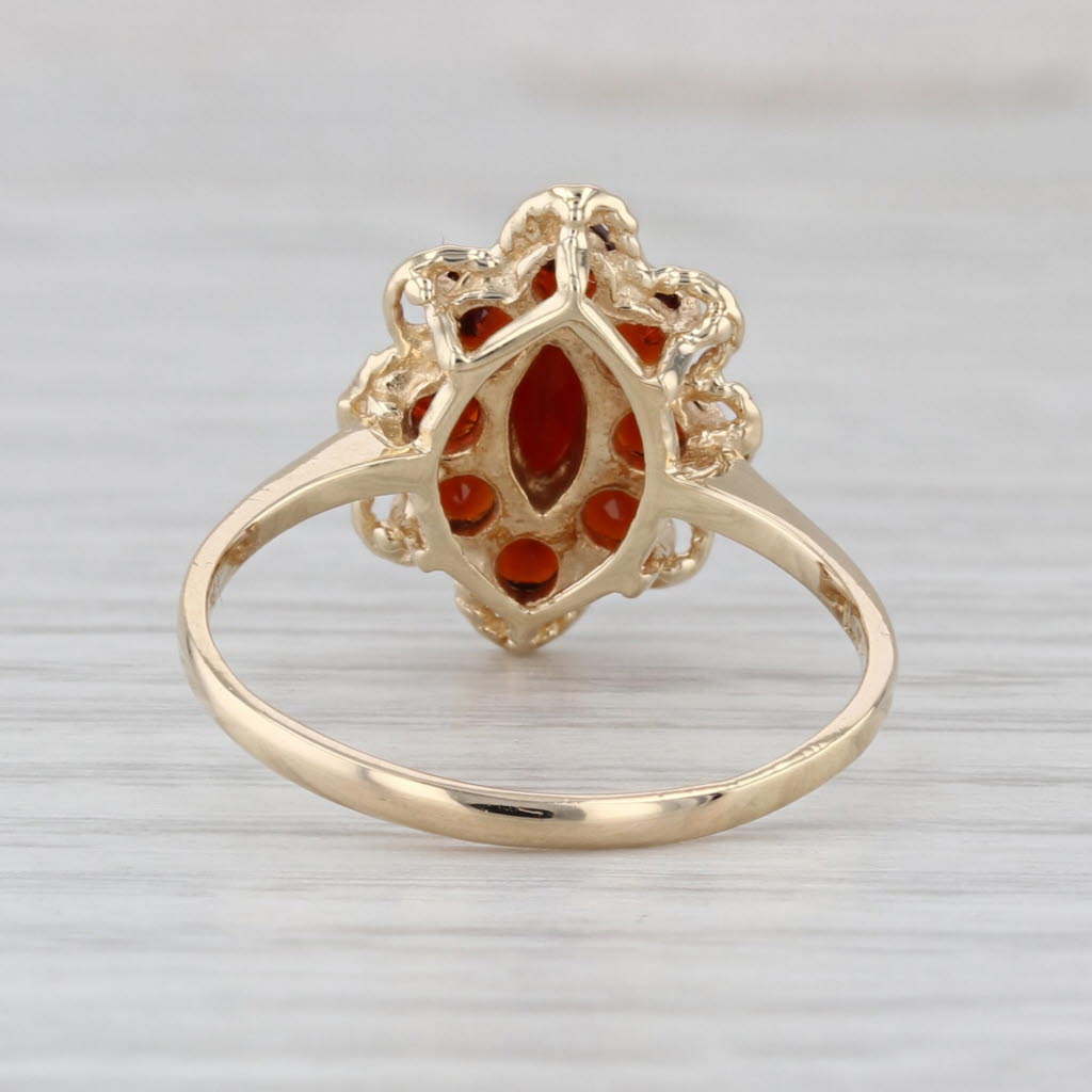 1.62ctw Garnet Flower Cluster Ring 14k Yellow Gold Size 9.25