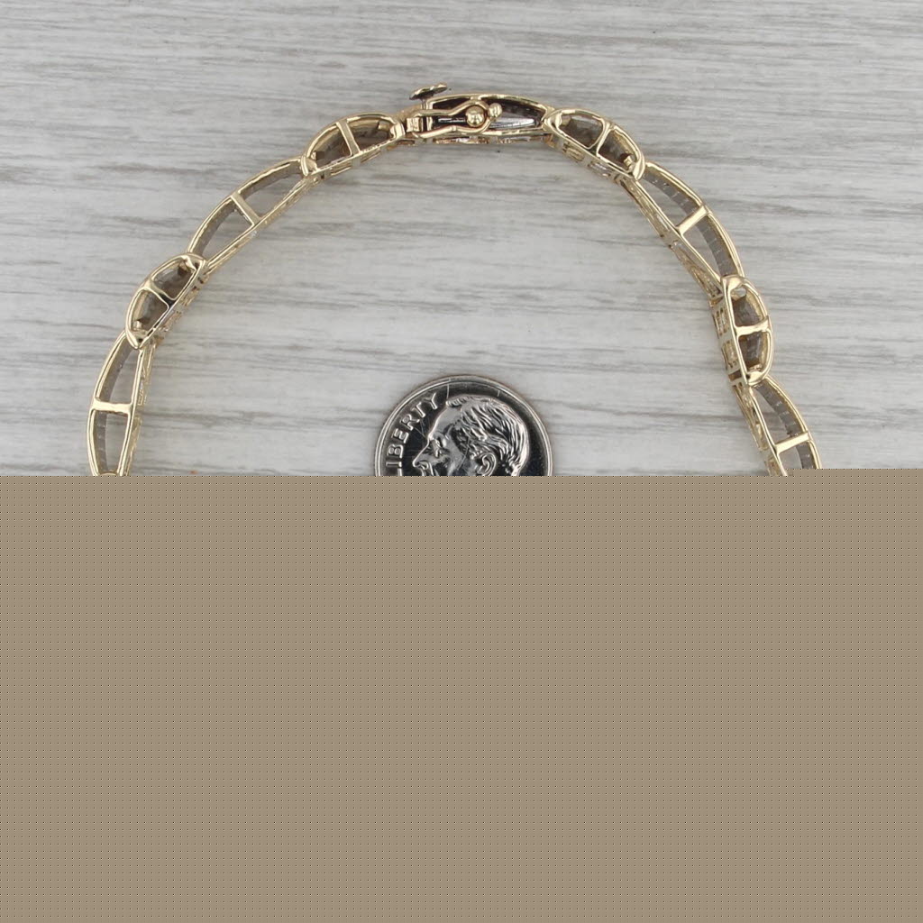 1.70ctw Pave Diamond Link Bracelet 10k Yellow White Gold 8.25" 12.4mm