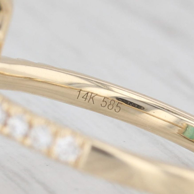 New 3.89ctw Green Indocolite Tourmaline Diamond Ring 14k Yellow Gold Size 7