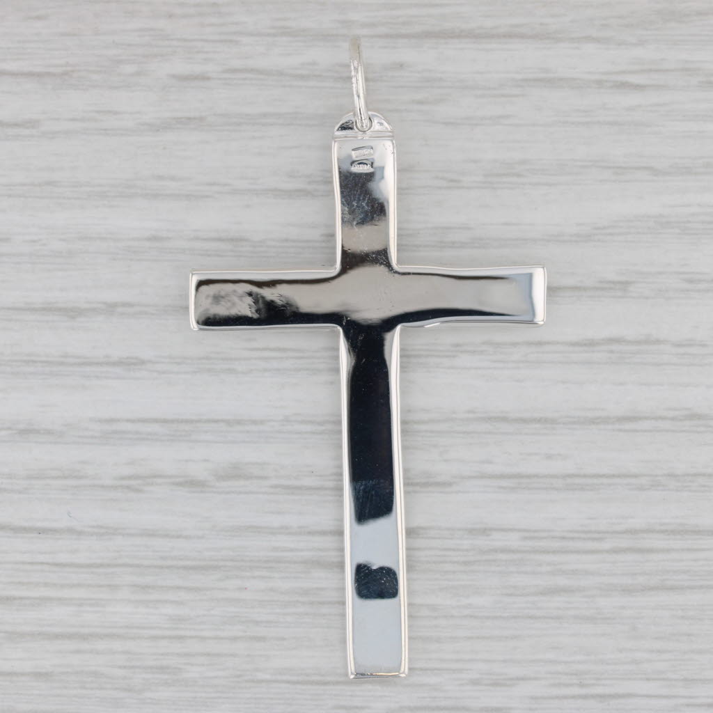 Gray Large Cross Pendant Sterling Silver 925 Statement