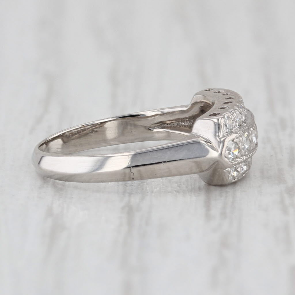 Antique 0.28ctw Diamond Ring 900 Platinum Size 3.25