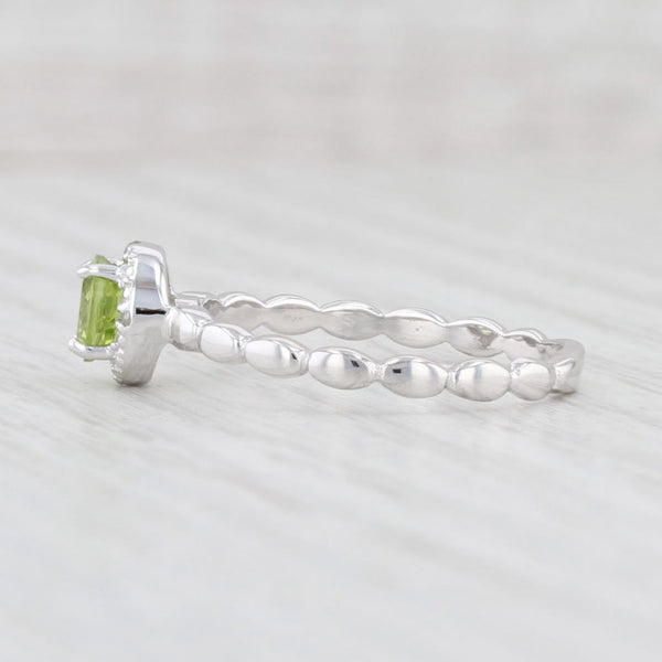 Light Gray New Peridot Solitaire Diamond Halo Ring 10k White Gold Size 7 Engagement