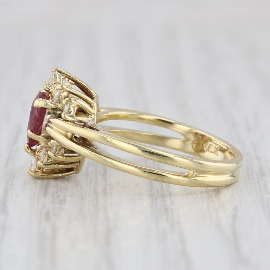 1.12ctw Ruby Diamond Ring 18k Yellow Gold Size 6.75