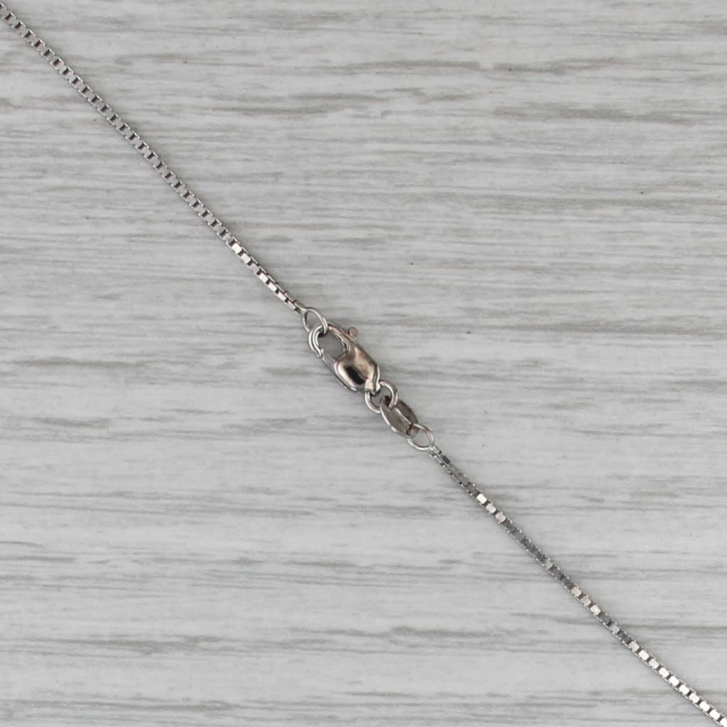 Box Chain Necklace 10k White Gold 16" 0.8mm