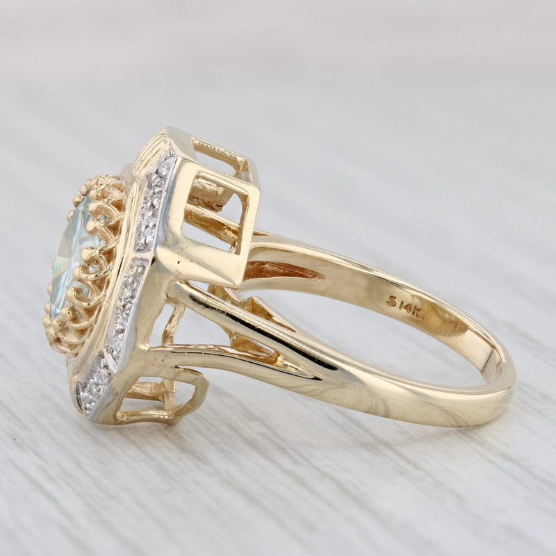 Light Gray 4.32ctw Moissanite Cocktail Ring 14k Yellow Gold Size 8.25 Solitaire w/ Accents
