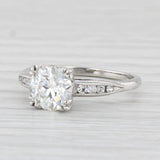 1.60ctw VS1 Round Diamond Engagement Ring Platinum Sz 7 Solitaire w/ Accents GIA