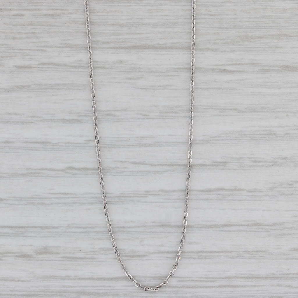 Gray New Cable Chain Necklace 10k White Gold 20" 1.1mm