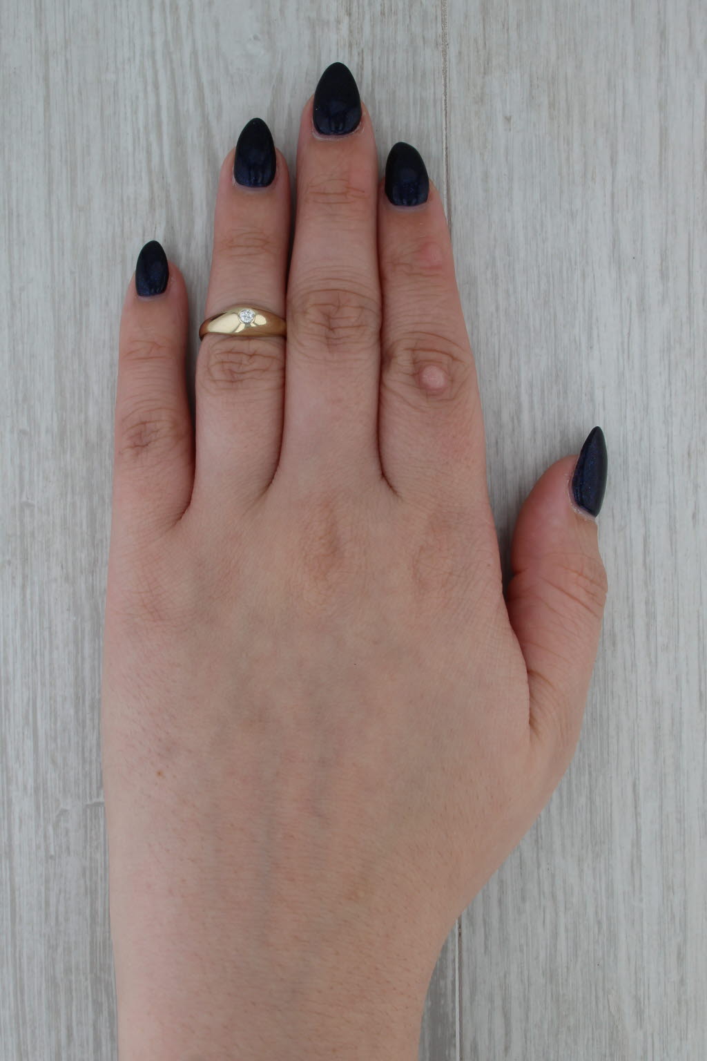 Round Diamond Solitaire Ring 14k Yellow Gold Size 5 Bezel Set