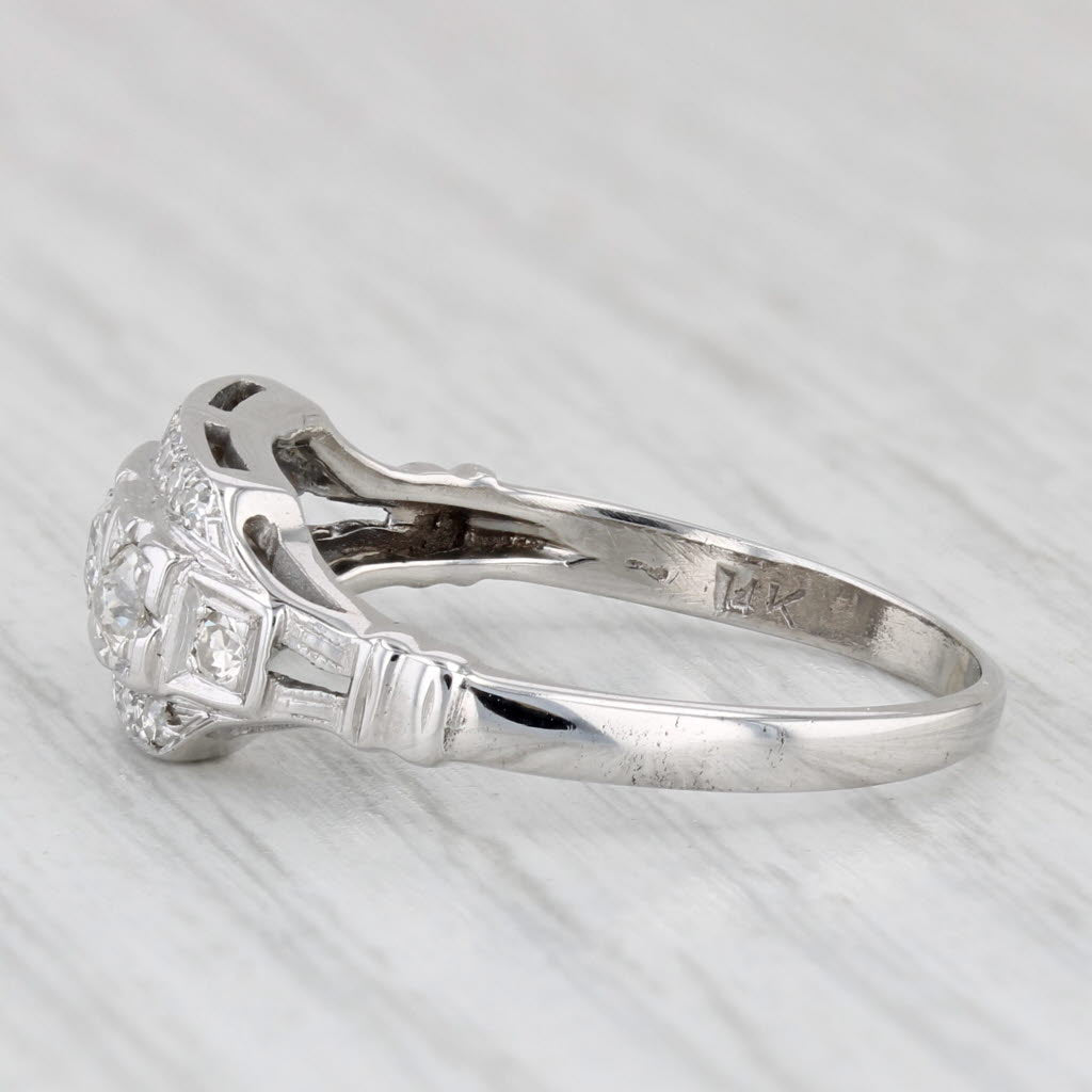 Light Gray Vintage 0.43ctw Diamond Ring 14k White Gold Size 8.5