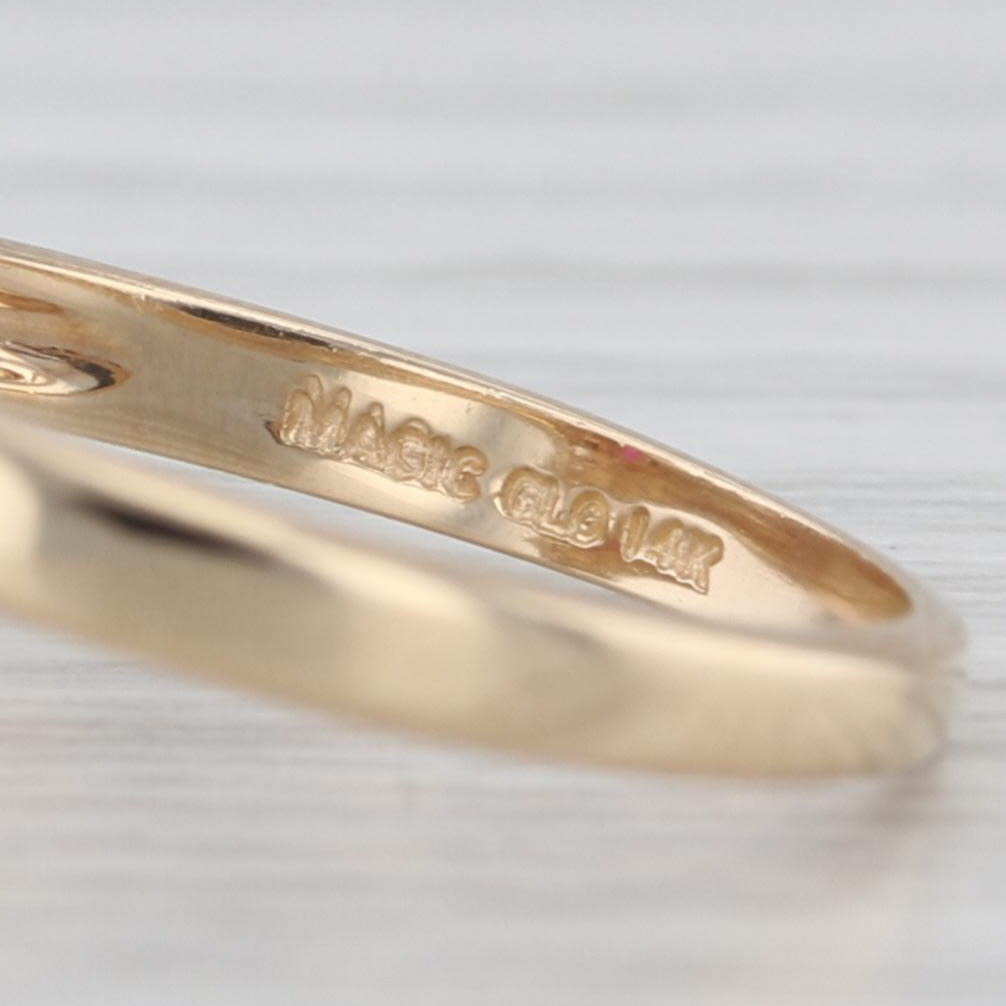 0.62ctw Lab Created Ruby Diamond Bypass Ring 14k Yellow Gold Size 7.5