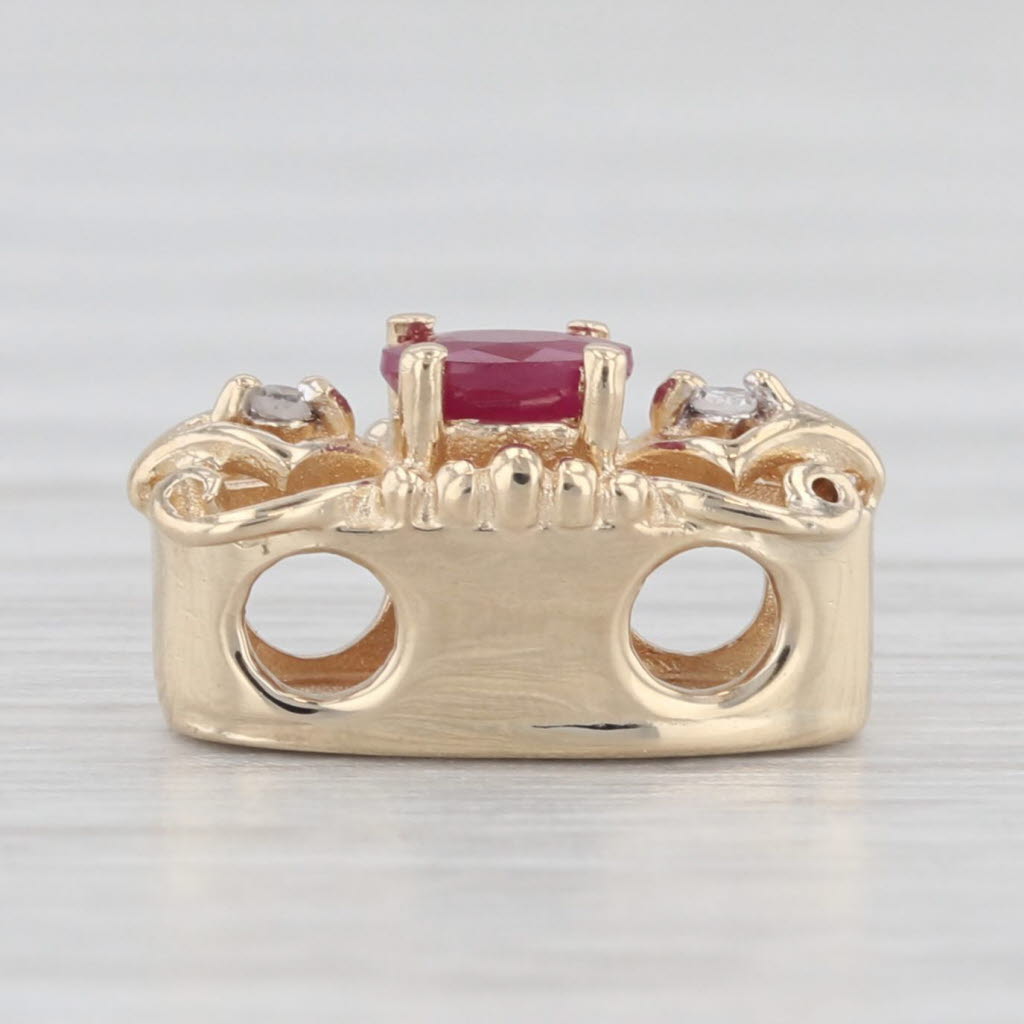 Light Gray 0.25ctw Ruby Diamond Slide Bracelet Charm 14k Yellow Gold Richard Klein