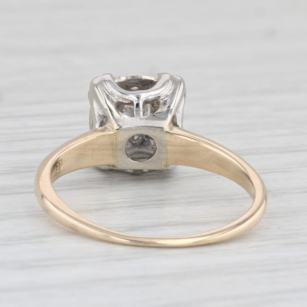 Light Gray Vintage 0.15ctw Diamond Ring 14k White Yellow Gold Size 6.25 Engagement