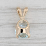 Gray 1.02ct Round Blue Topaz Solitaire Pendant 14k Yellow Gold