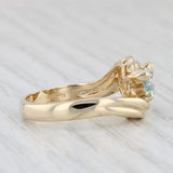 Light Gray Blue Topaz 3-Stone Cluster Ring 14k Yellow Gold Size 6.5 Bypass