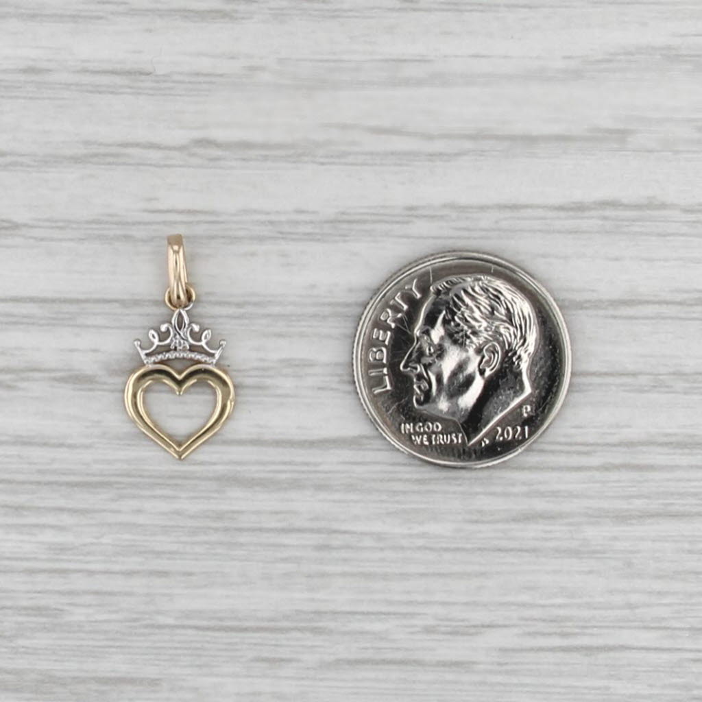 Disney Princess Heart Tiara Charm10k Gold Cartoon Collectible Pendant