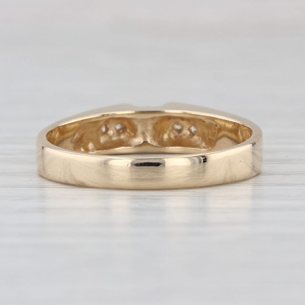 0.29ctw Emerald Diamond Ring 14k Yellow Gold Size 8.5 Engagement Stackable