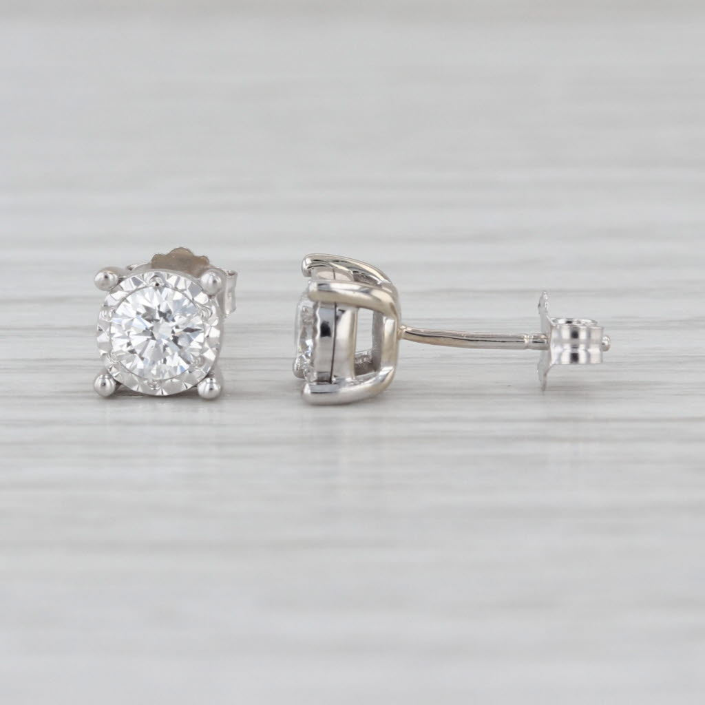 0.50ctw Lab Grown Diamond Solitaire Stud Earrings 14k White Gold Studs VS1-VS2