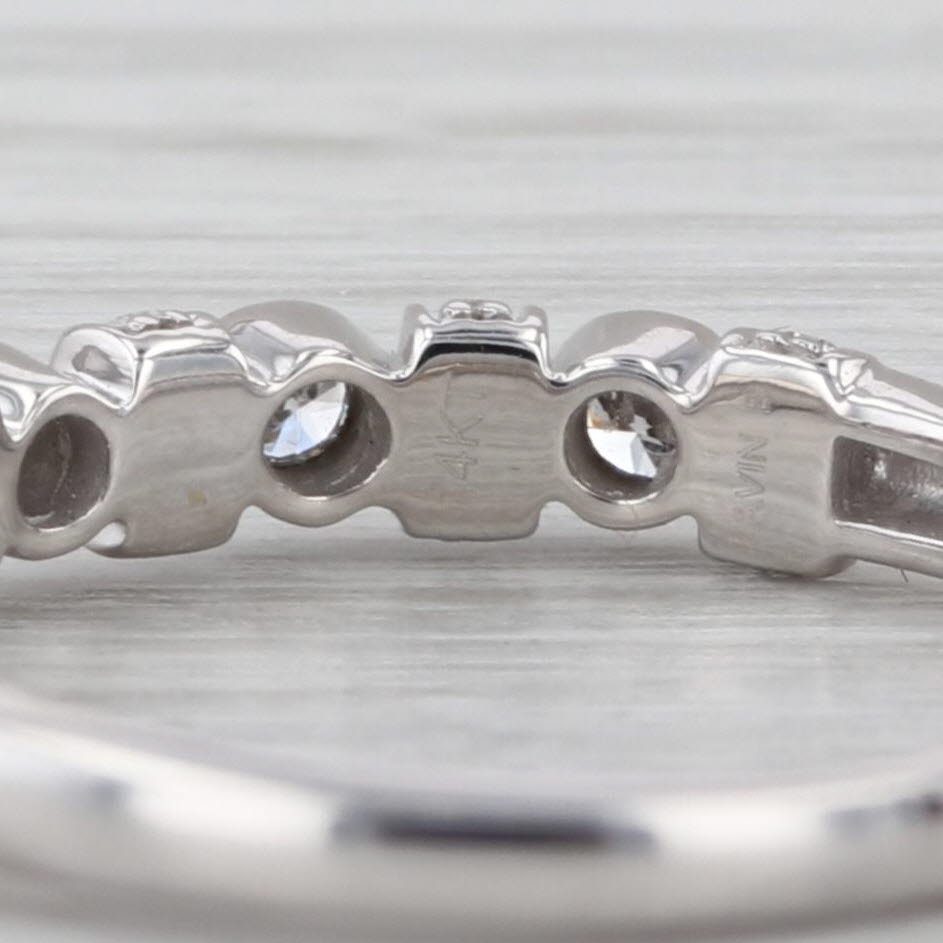0.33ctw Diamond Wedding Band 14k White Gold Size 6.5 Stackable Anniversary Ring