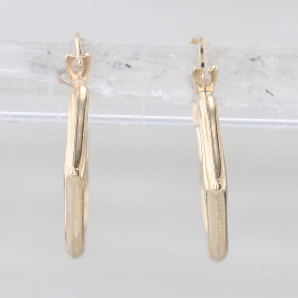 Open Heart Hoop Earrings 10k Yellow Gold Snap Top Post Hoops