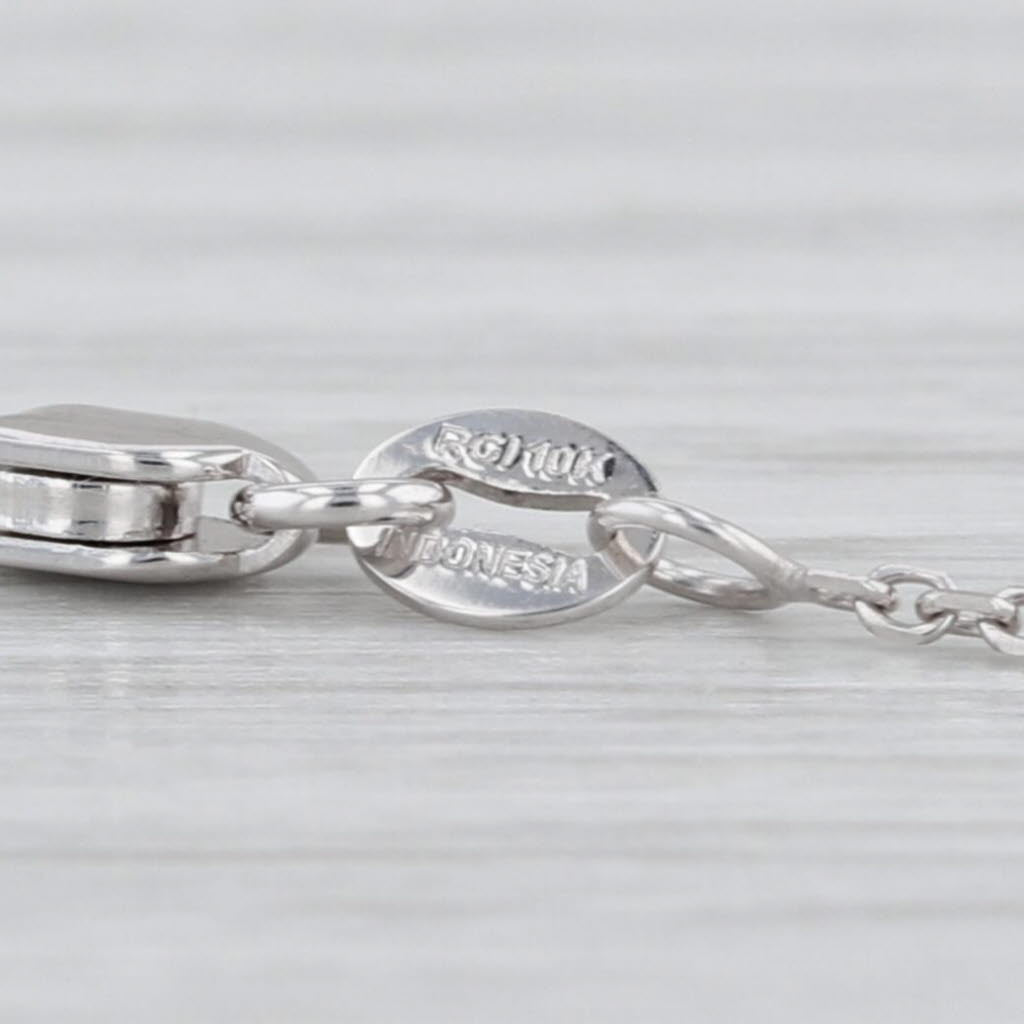 New Cable Chain Necklace 10k White Gold 16" 1.1mm