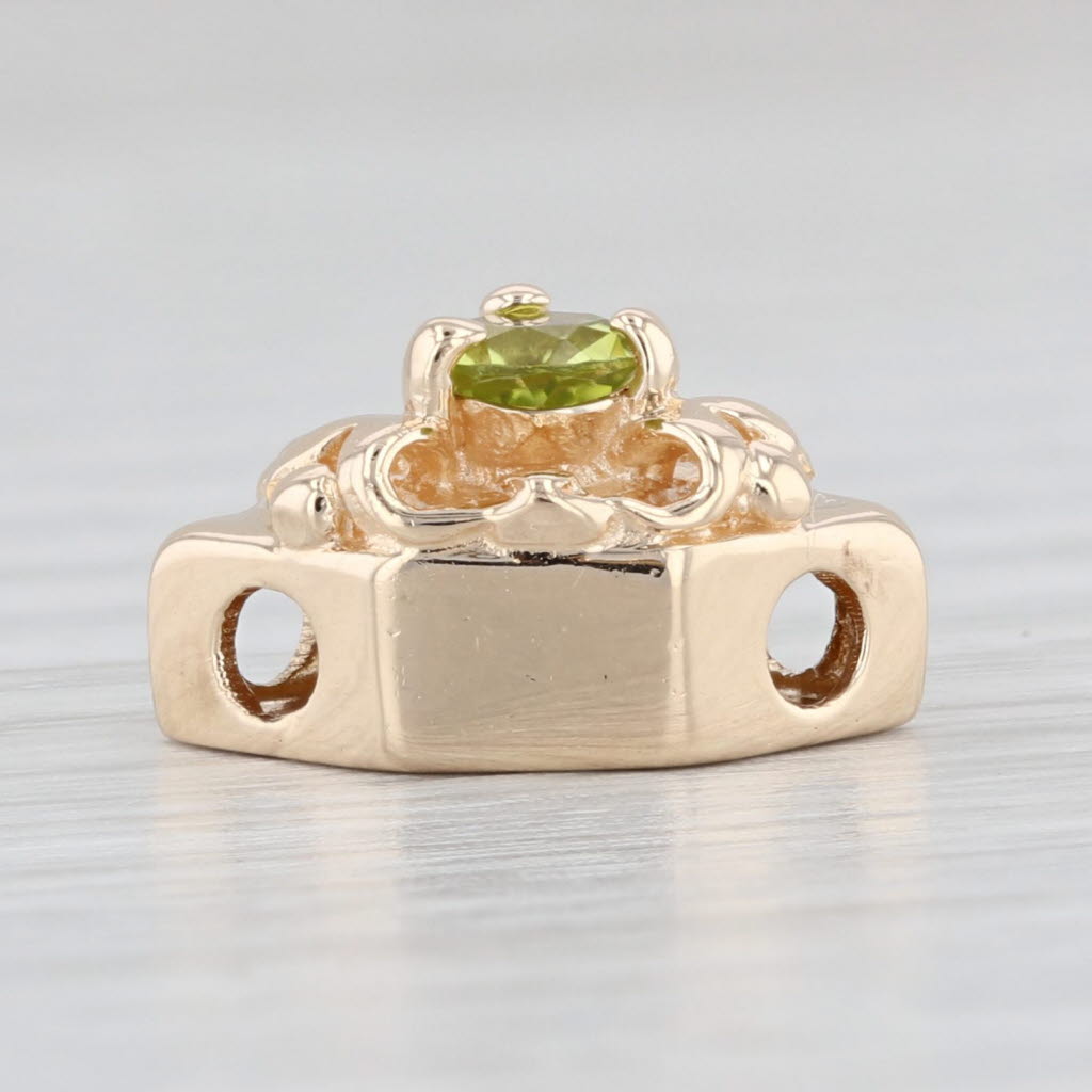 Light Gray Vintage Richard Klein 0.40ct Peridot Slide Charm 14k Gold August Birthstone