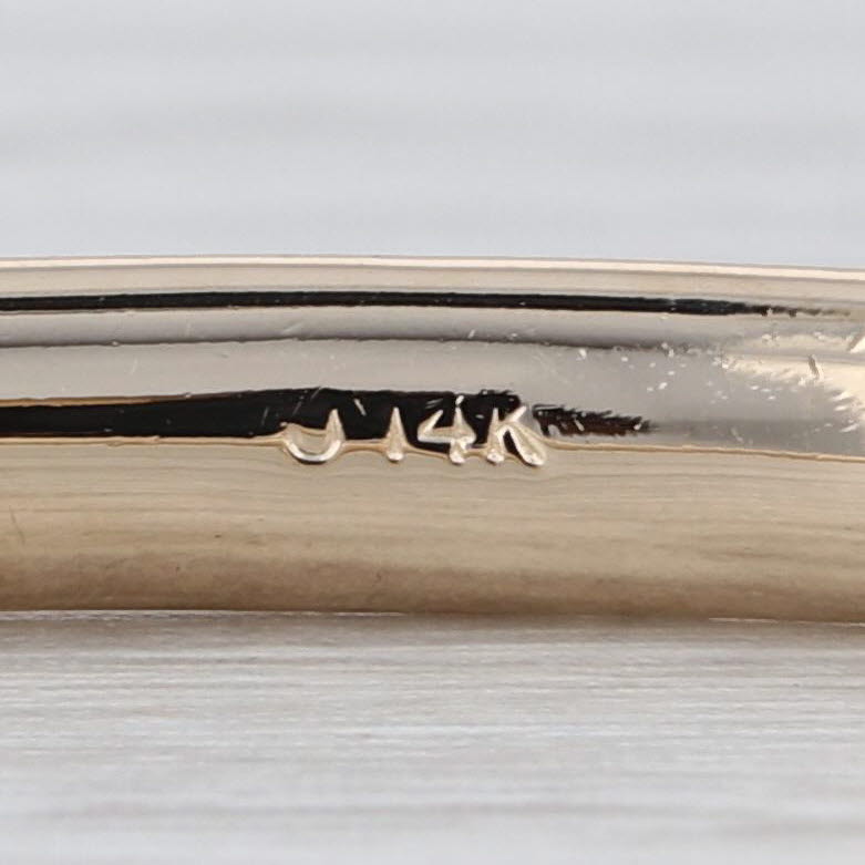 Floral Etched Bangle Bracelet 14k Yellow Gold 7.75"