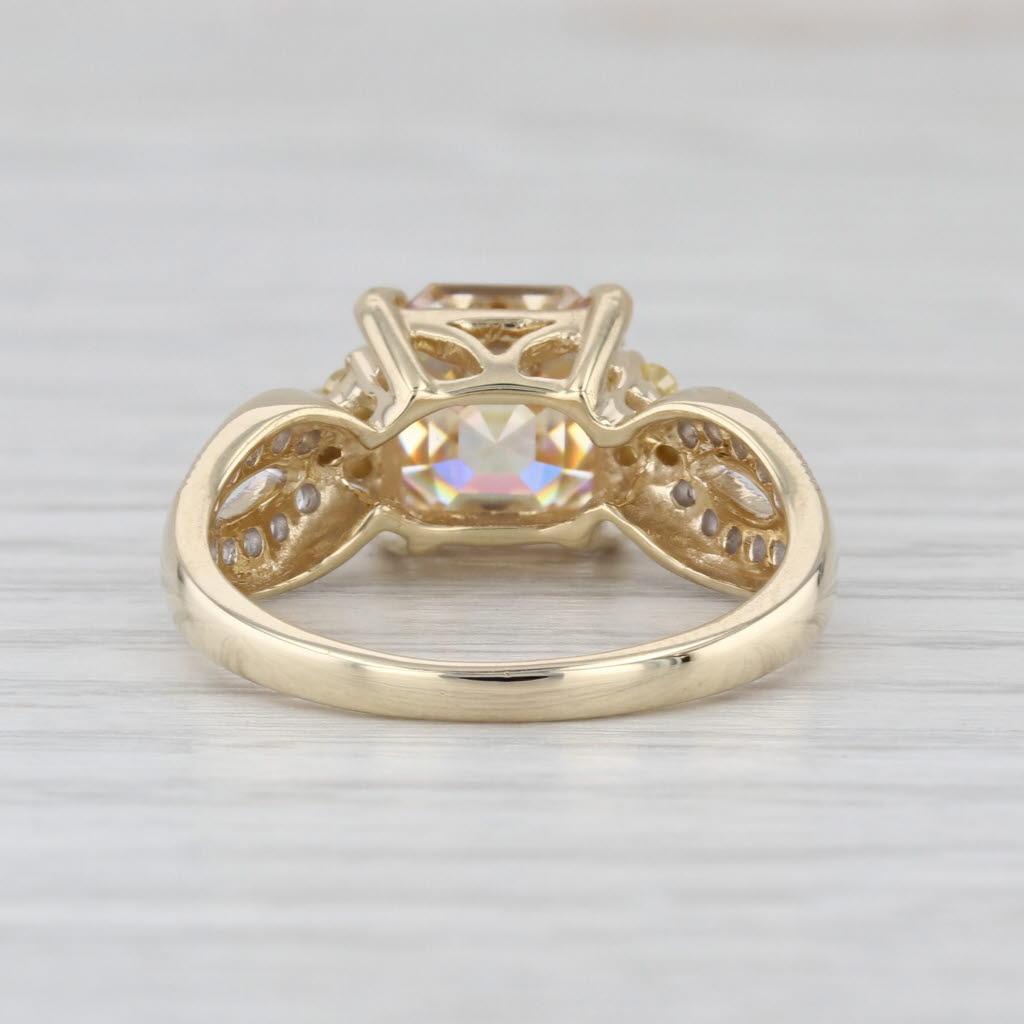 Diamond Zircon Semi Mount Engagement Ring 10k Yellow Gold Size 7