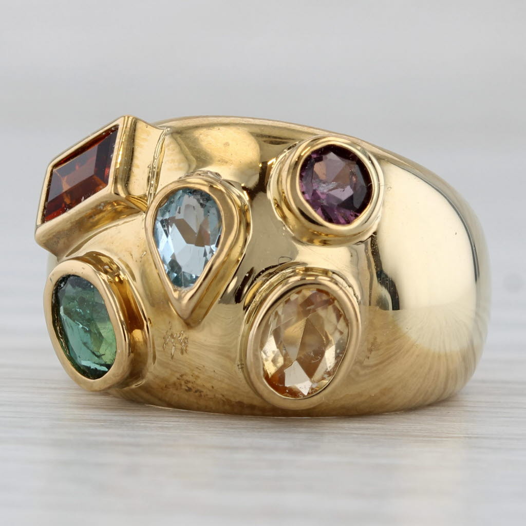 Gray 2.17ctw Multi-Gemstone Ring 14k Yellow Gold Size 6.75 Citrine Tourmaline