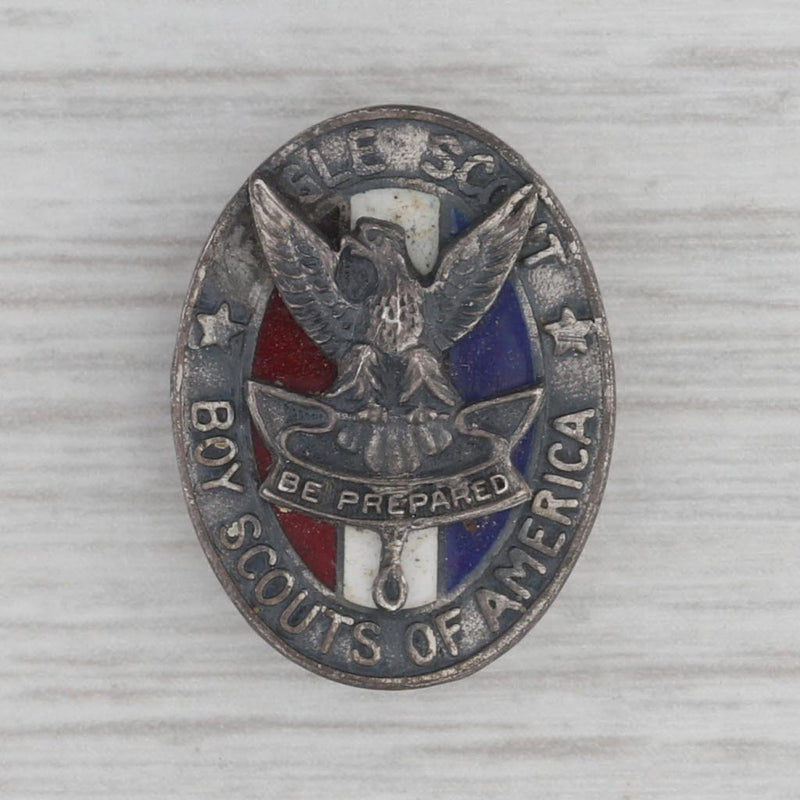 Vintage Boy Scouts of America Eagle Scout Pin Sterling Silver Enamel
