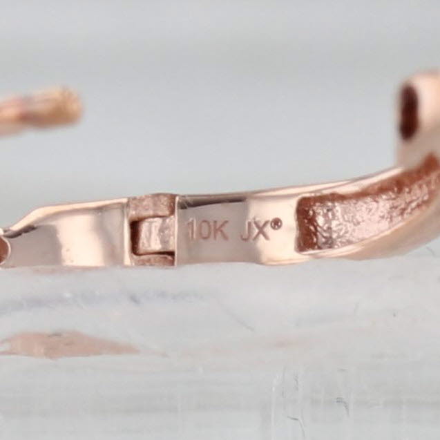 0.14ctw Diamond Hoop Huggie Earrings 10k Rose Gold Small Hoops